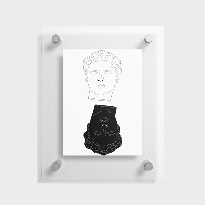 Black and white greek statue vintage man face print Floating Acrylic Print