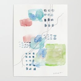 180805 Subtle Confidence 4| Colorful Abstract |Modern Watercolor Art Poster