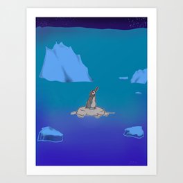 Analog Penguin In A Digital World Art Print