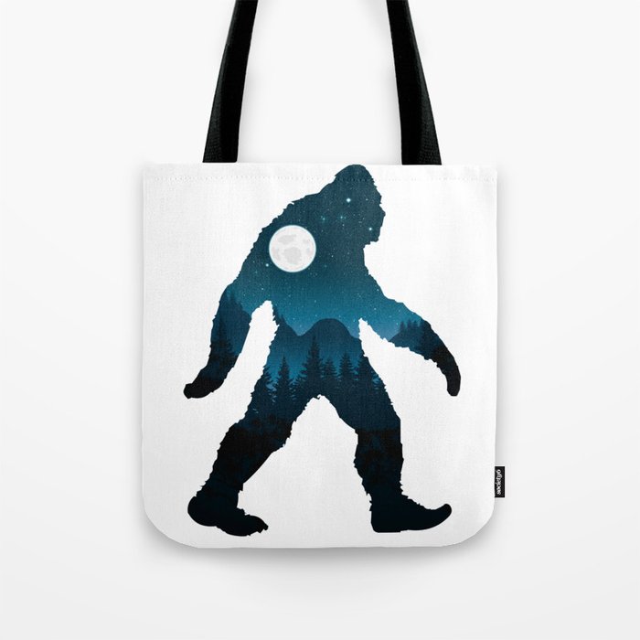 Night Forest Bigfoot Tote Bag