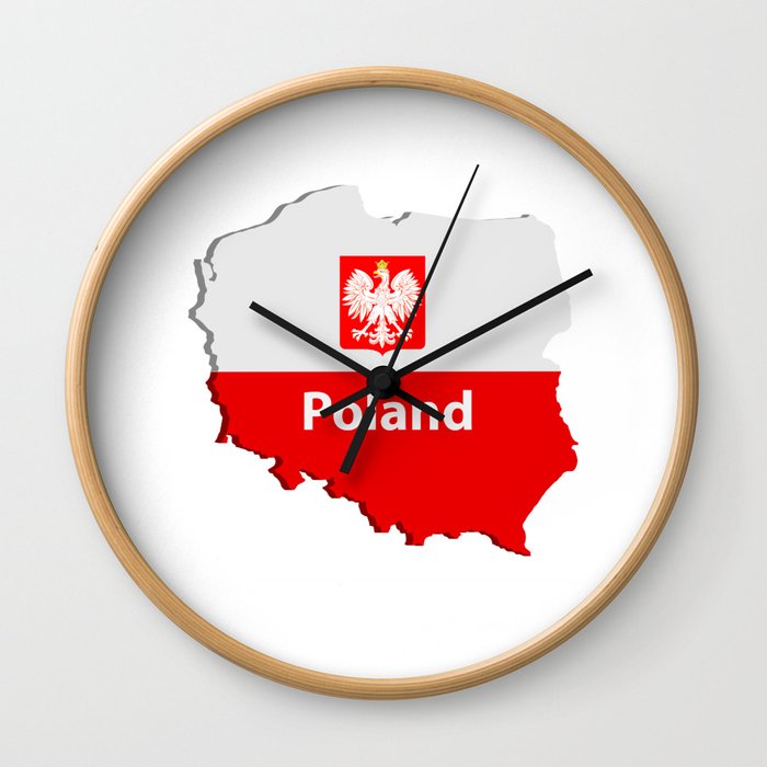 Poland map Wall Clock