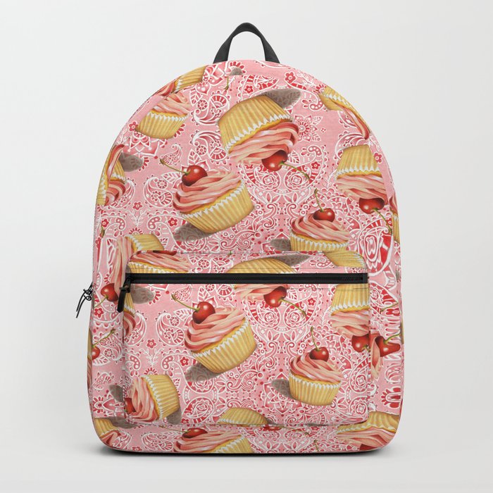 Pink Paisley Cupcake Twirling Backpack
