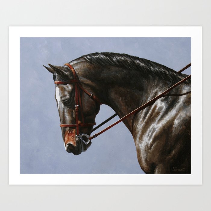 Brown Dressage Horse Art Print