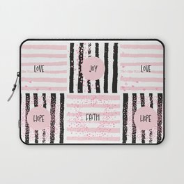 Love Joy Hope Faith in Black and Pink - Christmas Gift Ideas for the Holiday Season Laptop Sleeve