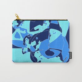 Blue geometric abstraction1 Carry-All Pouch | Digital, Abzolutocollective, Geometricart, Painting, Abstractart, Blueabstract, Blueabstraction, Bluecolor, Bluecomposition, Blue 