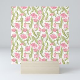 Pink tulip flowers Mini Art Print