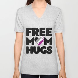 Free Mom Hugs Shirt, Free Mom Hugs Asexual Pride LGBTQIA V Neck T Shirt