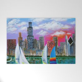 Magnificent Chicago Skyline Welcome Mat
