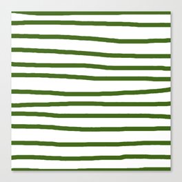 Simply Drawn Stripes in Jungle Green Canvas Print