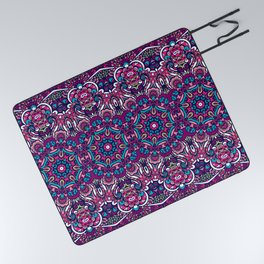 Colorful Oriental Rug Mandala Boho Pattern Picnic Blanket