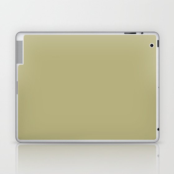 Dark Green-Yellow Solid Color Pantone Weeping Willow 15-0525 TCX Shades of Yellow Hues Laptop & iPad Skin