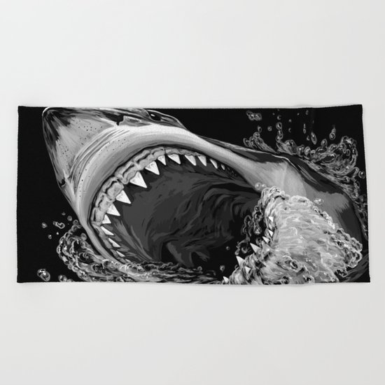 Shark Painting 2 Beach Towel