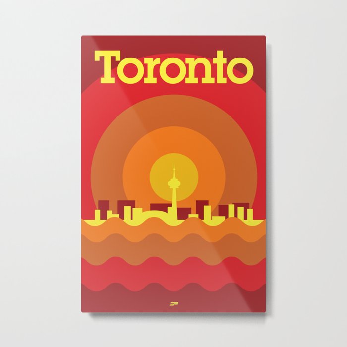 Toronto Minimalism Poster - Summer Red Metal Print
