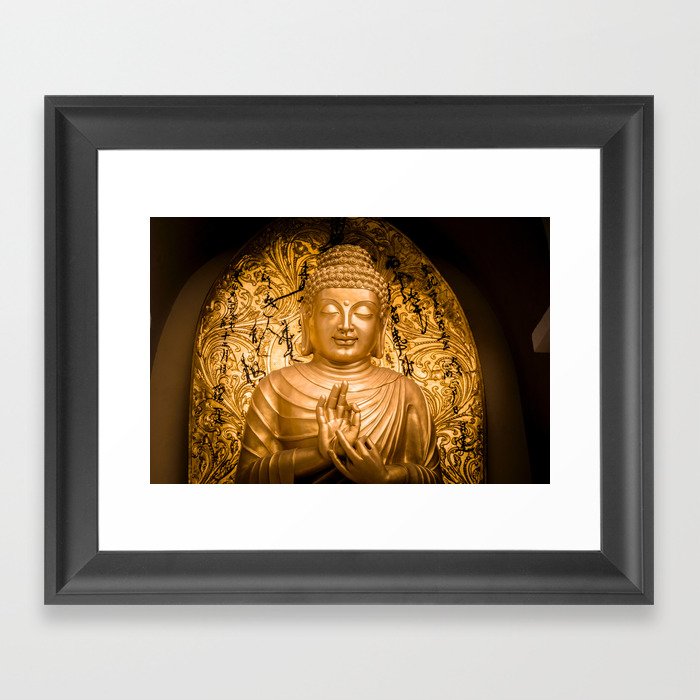 Gold Buddha Statue  Framed Art Print