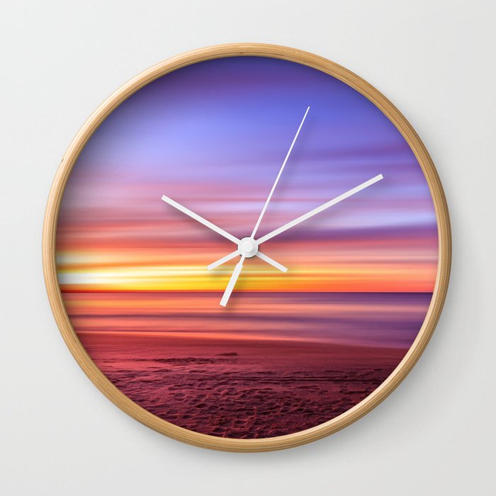 Colour sky beach Wall Clock