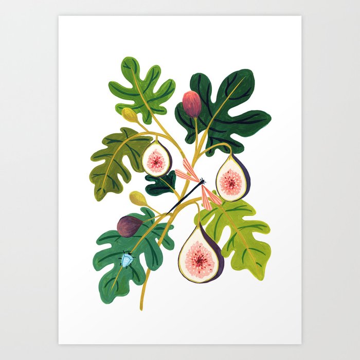 Summer Figs Art Print by Ambers Textiles Society6