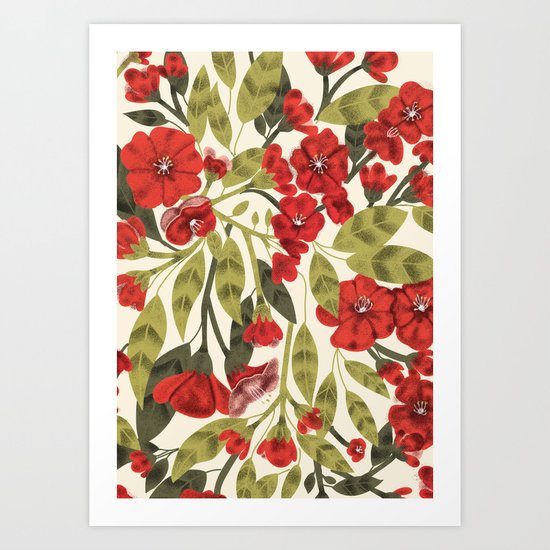 Red Garden Art Print