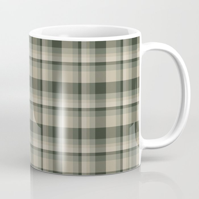 Green Plaid Tartan Textured Pattern Coffee Mug
