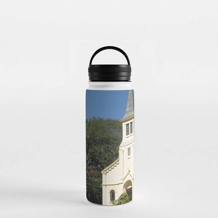 Brazil Photography - White Church In The Brazillian Forest Water Bottle