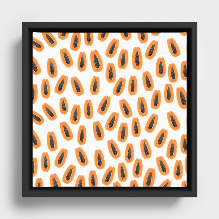 Fresh papaya Pattern Framed Canvas