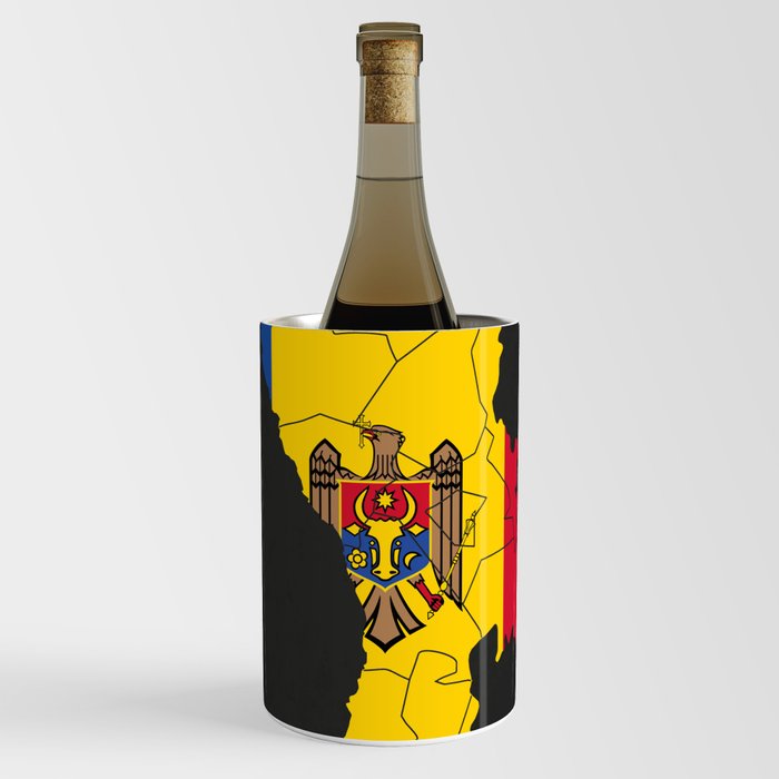 Moldova Flag Map Wine Chiller