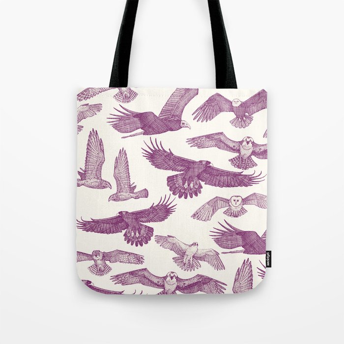 birds of prey purple Tote Bag