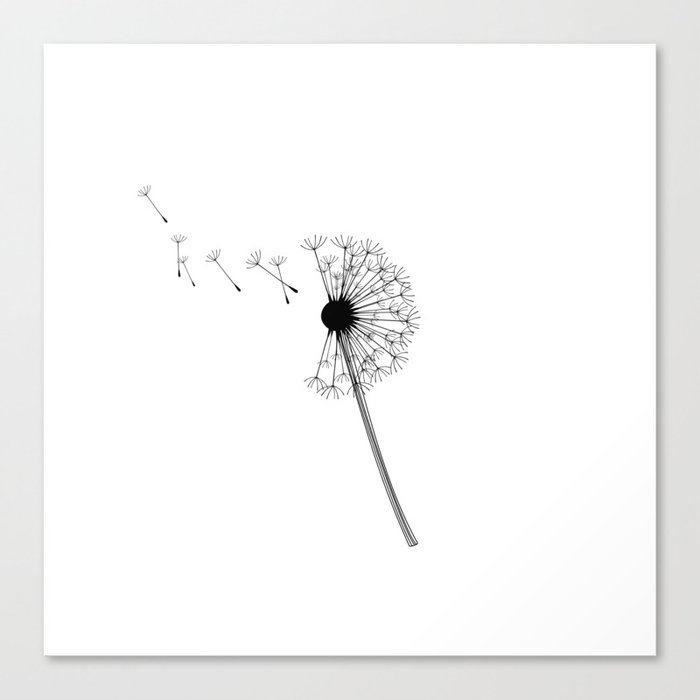 Dandelion Black And White Canvas Print By Goldenredeagle Society6