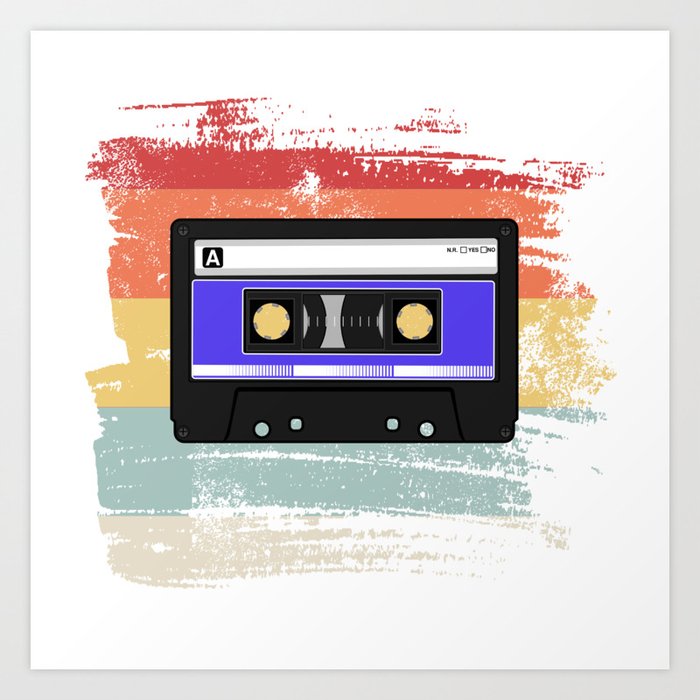 Retro Vintage Cassette Tape Art Print by Shrooom | Society6