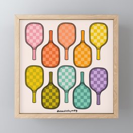 Rainbow Pickleball Paddles Framed Mini Art Print