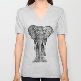 Elephant at the water hole. V Neck T Shirt