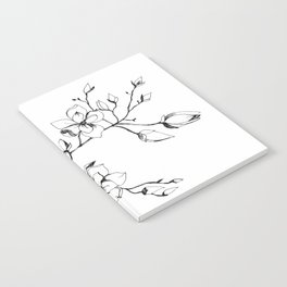 Magnolia pen drawing | Botanical Illustration in black and white  Notebook