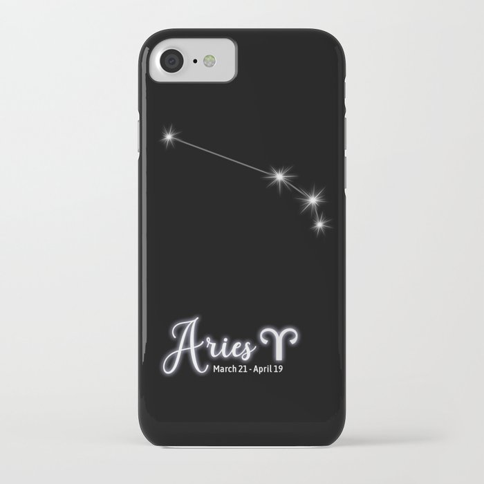 Zodiac Constellation - Aries on black iPhone Case