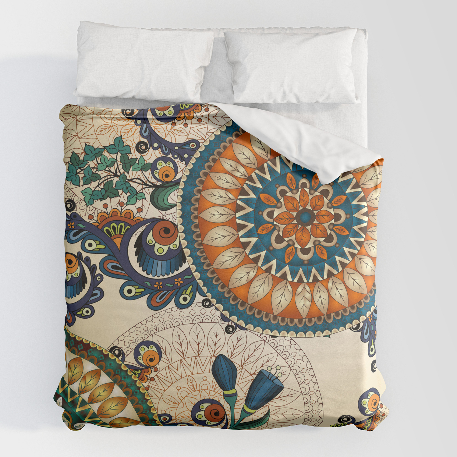 Indian Feather Pattern Duvet Cover By, Indian Style Duvet Covers