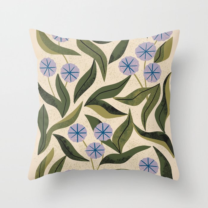 BLOSSOMS - PERIWINKLE Toss Pillow 18x 18