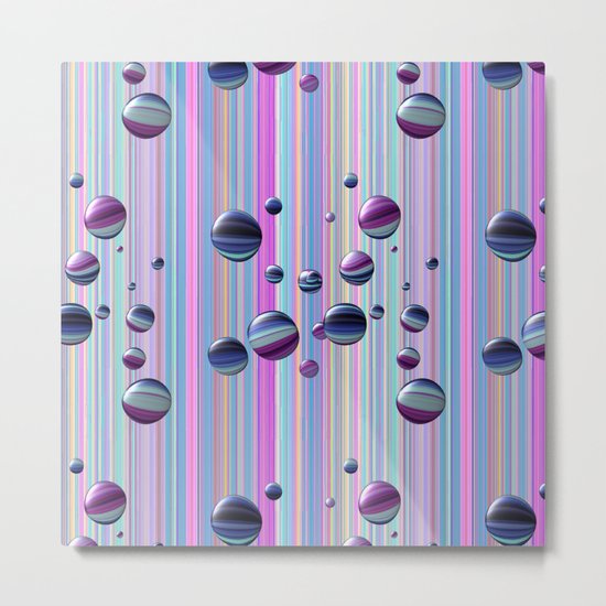 Сolored bubbles and stripes Metal Print