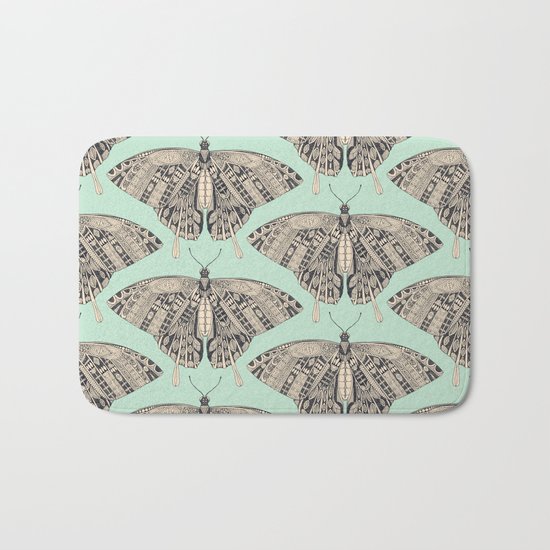 swallowtail butterfly mint basalt Bath Mat