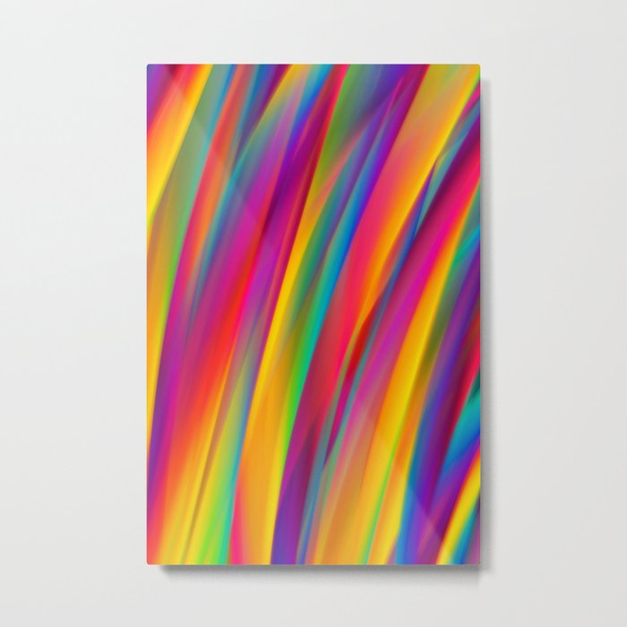 Abstract Colorful Decorative Wavy Pattern Metal Print