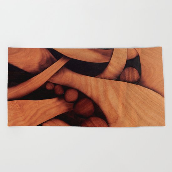 Abstract fantasy marquetry art picture Beach Towel