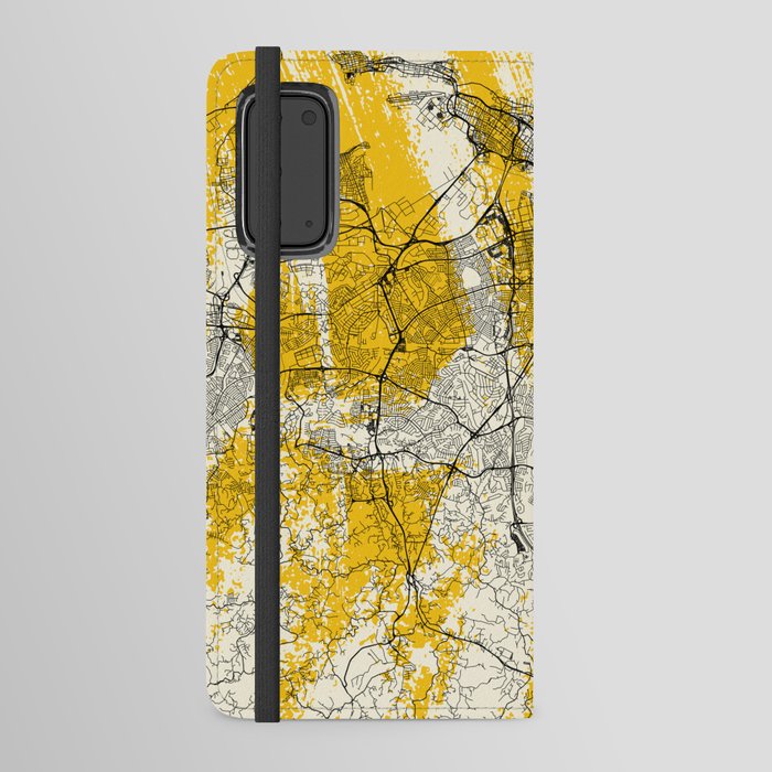 San Juan, USA - City Map Painting - Yellow Android Wallet Case