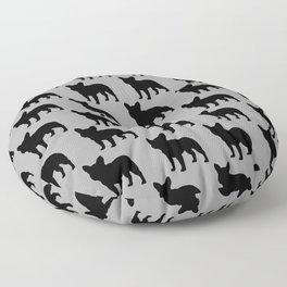 Black French Bulldog Silhouette Floor Pillow