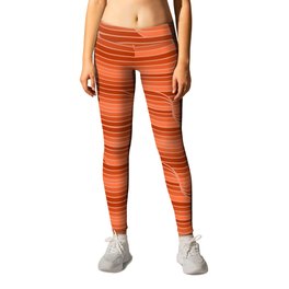 Geo Stripes - Rust Orange Leggings | Gradientstripes, Interiordesign, Stripepattern, Beige, Stripes, Retropattern, Burntorange, Orange, Flowinglines, Abstractstripes 