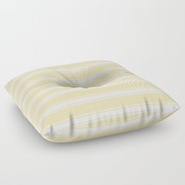 [ Thumbnail: Tan and Mint Cream Colored Lined Pattern Floor Pillow ]