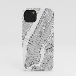 New York City White Map iPhone Case