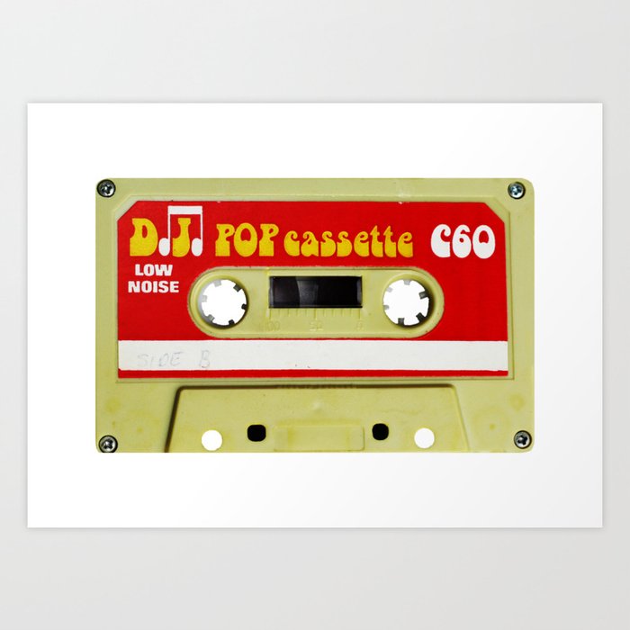 vintage retro cassette music tape magnetic media   Art Print