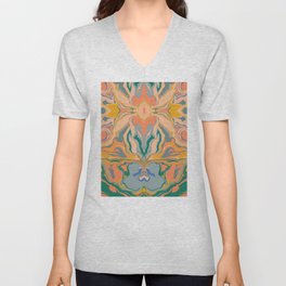 Symmetrical liquify abstract swirl 03 V Neck T Shirt
