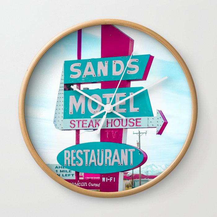 Sands Motel Retro Pop Art Wall Clock