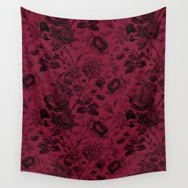 BLACK ROSES & BURGUNDY Wall Tapestry
