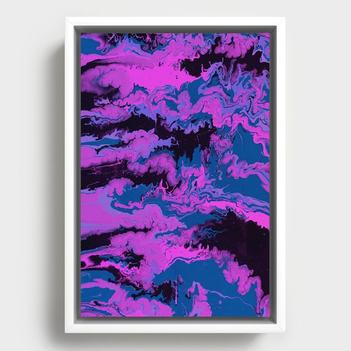 Stormy Pink Framed Canvas