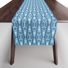 Tribal Inspired Batik, Ocean Blue and Aqua Table Runner