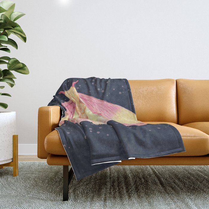 Rosy Maple Moth Throw Blanket